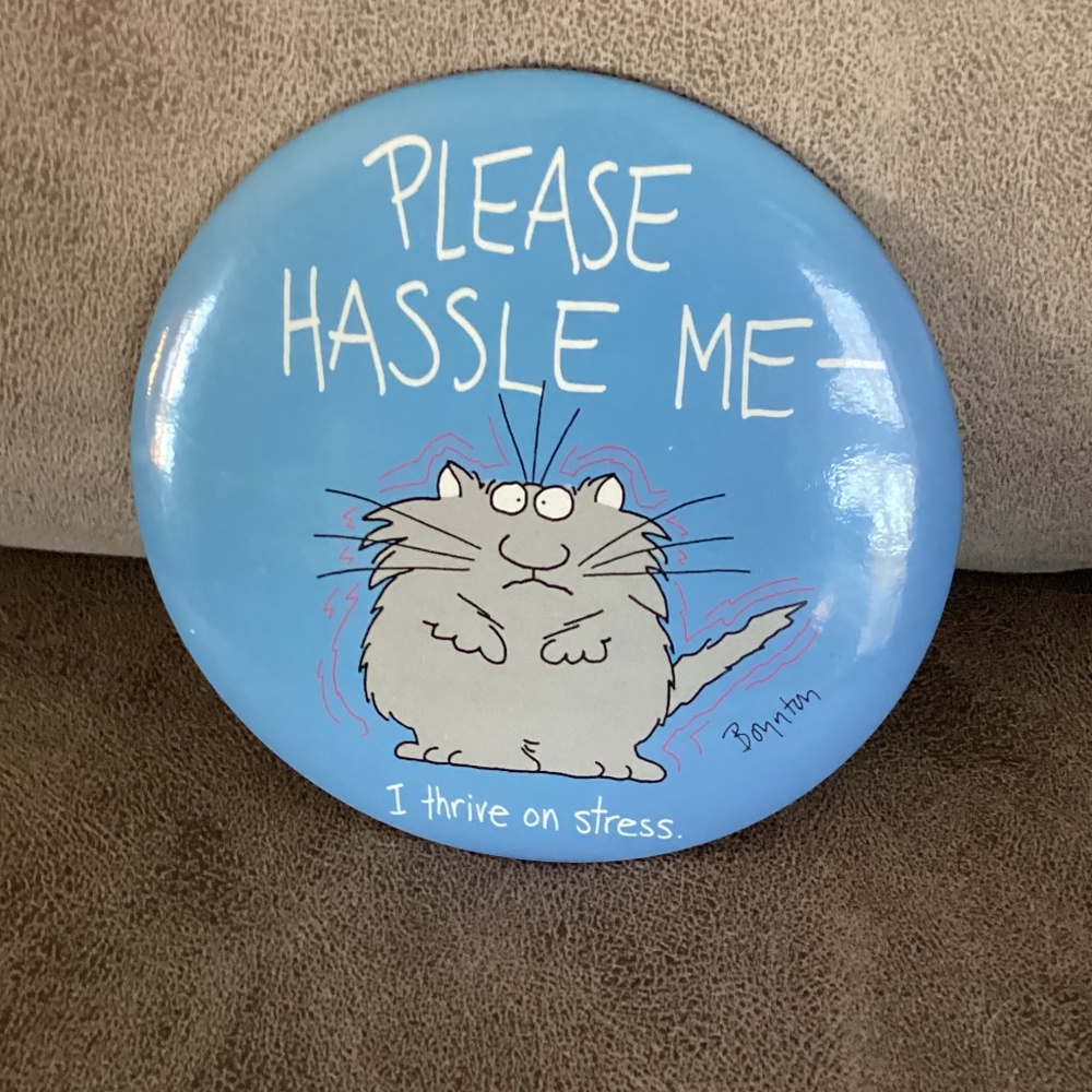 Vintage Sandra Boynton Large Cat Button 1980’s new condition